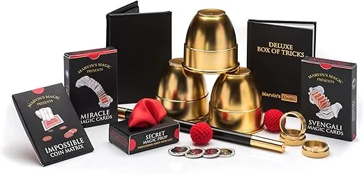 Marvin's Magic - Deluxe Box of Tricks - Executive Set of Magic Tricks - Magic Set for Beginner and Experienced Magicians - Magic Kit, Magician Supplies with Mystical Magic Cards, Dynamic Coins, More