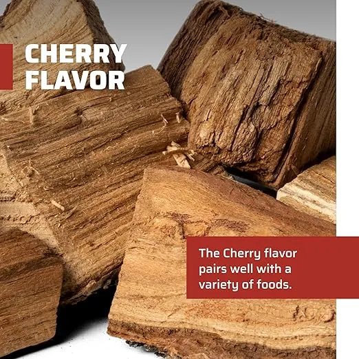 Camp Chef Premium Hardwood Chunks - Wood Chunks for Smoking & Outdoor Grilling - Compatible with Pellet Grills, Smokers & Barbecues - Made in The USA - Cherry, 432 cu in