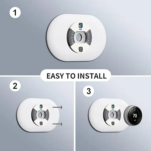 Wall Plate Cover Compatible with Google Nest Thermostat 1st/2nd/3rd, Nest Thermostat Trim Kit for Walls to Cover Defects - Easy to Install (Not compatible with 2020 Nest Thermostat)