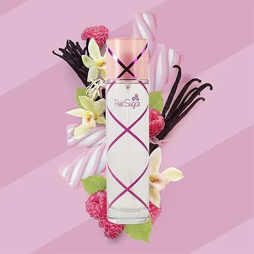 Pink Sugar Eau de Toilette Perfume for Women, Floral + Fruity Scent, Notes of Raspberry, Cotton Candy, and Vanilla, Sweet and Sensual Fragrance