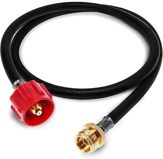 Gas One 4 ft Propane Hose 1lb to 20lb Adapter Hose - 16.4 oz to 20 lb Propane Tank QCC1/ Type 1 - Allows 5+lb Propane Tanks, Black