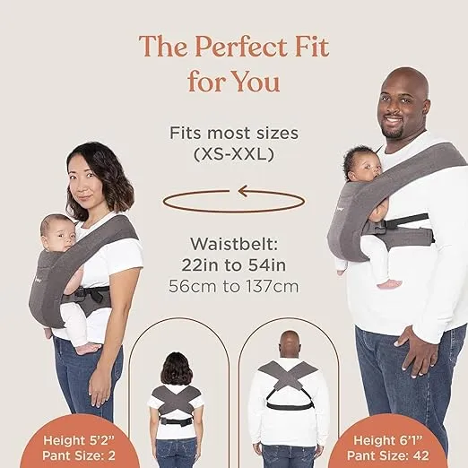 Ergobaby Embrace Cozy Newborn Essentials Baby Carrier Wrap (7-25 Pounds), Soft Air Mesh, Washed Black
