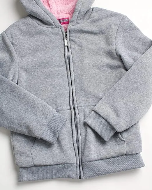 Coney Island Girls' Sweatshirt - Soft Fleece Sherpa Lined Full Zip Up Hoodie with Pockets - Sweatshirt for Girls (Size: 4-16)