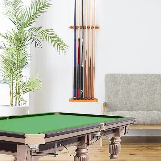 GSE Games & Sports Expert 2-Piece 6/8/12 Billiard Pool Cue Rack Wall Mounted Holders, Billiard Cue Sticks Wall Rack Set