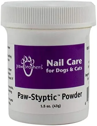 RYAN'S PET SUPPLIES Paw Brothers Nail Care Paw-Styptic Powder for Dogs and Cats, Powder Stops Bleeding Fast, from Nail Clipping and Minor Cuts, 1.5 Ounces