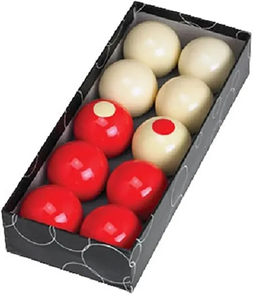 Action BBBUMP Bumper Pool Ball Set, 10 Red and White Bumper Pool Balls