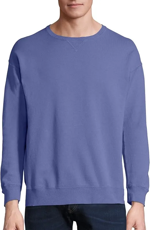 Hanes Originals Fleece, Garment Dyed Pullover, Crewneck Sweatshirts for Men