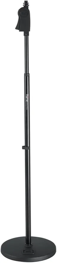 Gator Frameworks Microphone Stand with 10" Weighted Base & Deluxe Soft Grip Squeeze Height adjustment (GFW-MIC-1001)