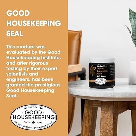 The Original Leather Recoloring Balm by Furniture Clinic - 16 Colors - Leather Repair Kit for Furniture - Restore Couches, Car Seats & More - Leather Dye for Scratched and Faded Leather (Beige)