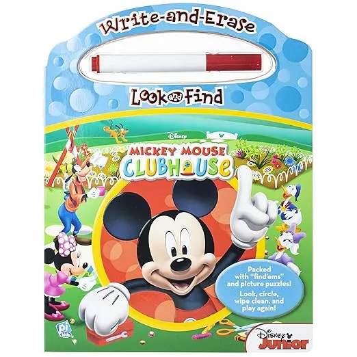 Disney - Mickey Mouse Clubhouse - Write-and-Erase Look and Find Wipe Clean Board - PI Kids