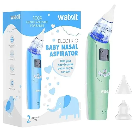 Baby Nasal Aspirator - Electric Nose Suction for Baby - Automatic Booger Sucker for Infants - Battery Powered Snot Mucus Remover for Kids Toddlers