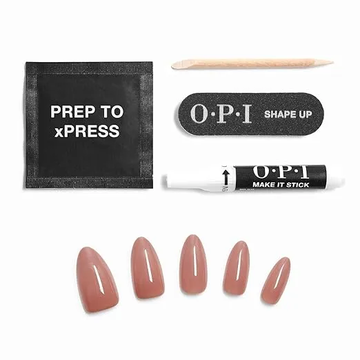 OPI xPRESS/ON Press on Nails | Long Almond Nail Art Press On Nails | With Nail Glue | Long Lasting, Reusable, Non-damaging