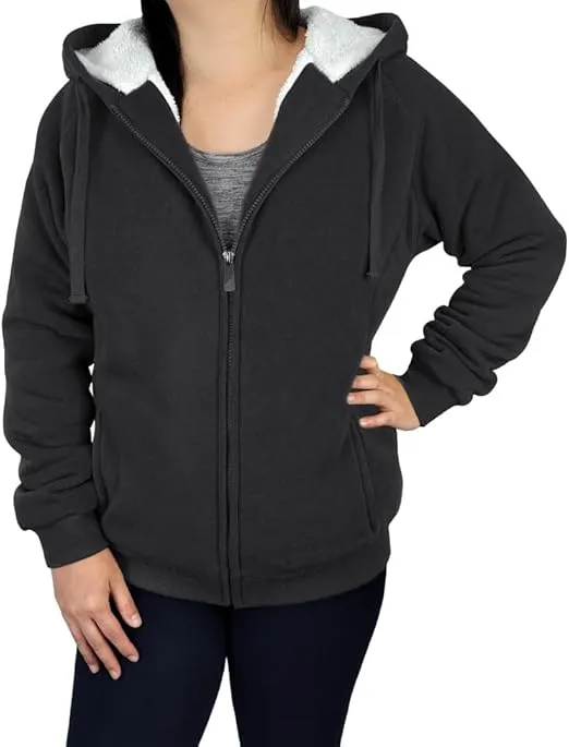 Victory Outfitters Women's Fleece Lined Zip Up Hoodies Casual Hooded Jacket Workout Full Zip Sweatshirts Pocket Coats