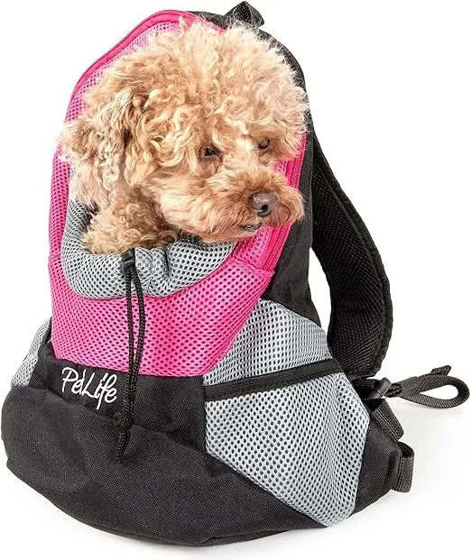 Pet Life 'Bark-Pack' On-The-Go Pet Backpack Dog Carrier - Water-Resistant Dog Backpack or Travel Pet Carrier with Adjustable jaw-Strings