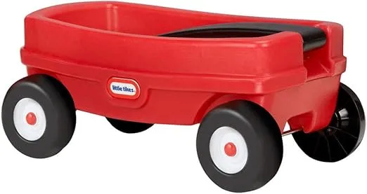 Little Tikes Lil' Wagon – Red And Black, Indoor and Outdoor Play, Easy Assembly, Made Of Tough Plastic Inside and Out, Handle Folds For Easy Storage | Kids 18