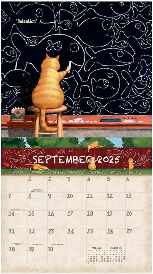 Legacy A Cat's Life 13 x 12 Paper 2025 Hanging Wall Calendar