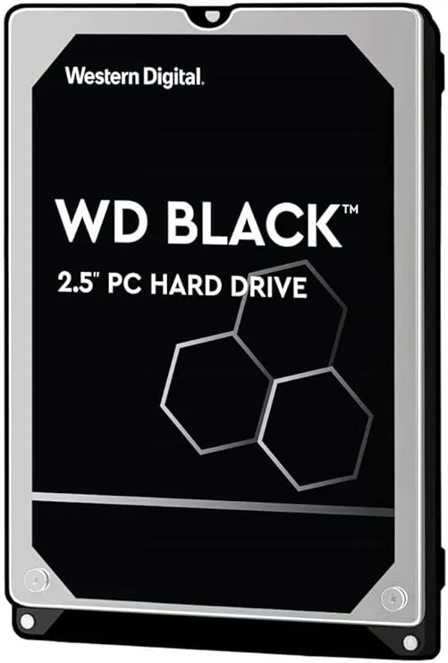 Western Digital 1TB WD Black Performance Mobile Hard Drive - 7200 RPM Class, SATA 6 Gb/s, 64 MB Cache, 2.5" - WD10SPSX, Mechanical Hard Disk