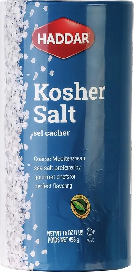 Haddar Kosher Salt 1 Pack (16oz) Rich Tasting Extra Coarse Sea Salt | Made in Italy | Good for Salt Grinders