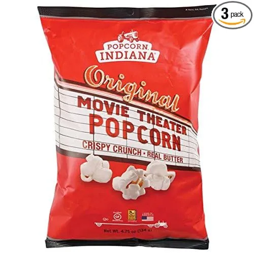 Popcorn, Indiana Movie Theater Butter Popcorn 4.75oz( 3 Pack )