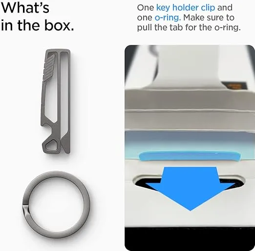 Spigen Life Metal Fit Titanium Belt Loop Key Ring Clip Holder, Car Keychain Key Clip for Belt, Bottle Opener Key Chain Ring for Men and Women - Gunmetal