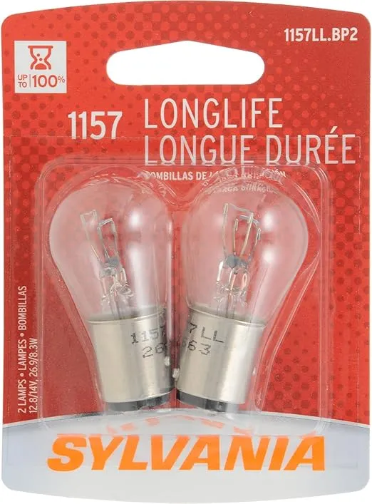 SYLVANIA 1157 Long Life Miniature Bulb, (Contains 2 Bulbs)