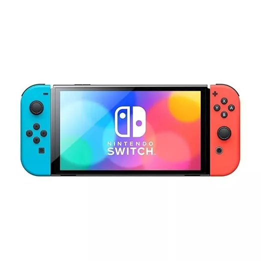 Nintendo Switch – OLED Model w/Neon Red & Neon Blue Joy-Con (Renewed)