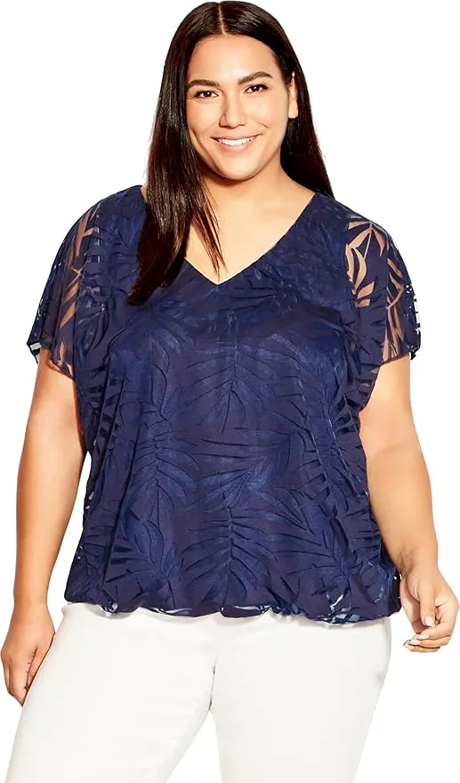 AVENUE Elora Burnout Top
