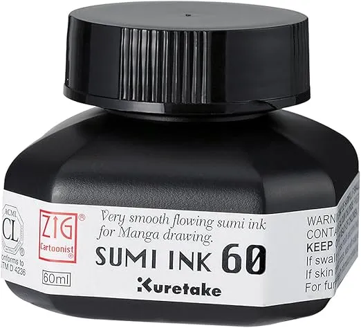 Zig Sumi Pen Ink 60ml, Black
