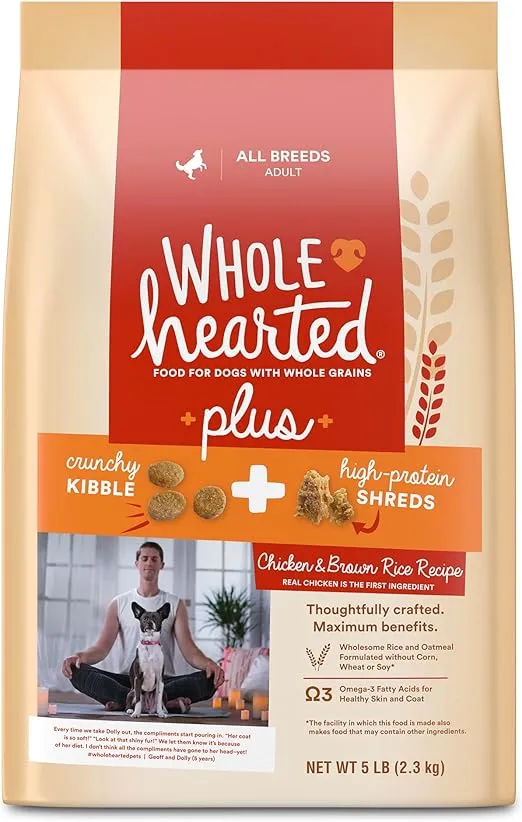 WholeHearted Plus Chicken & Brown Rice Recipe with Whole Grains Dry Dog Food 5 lbs.