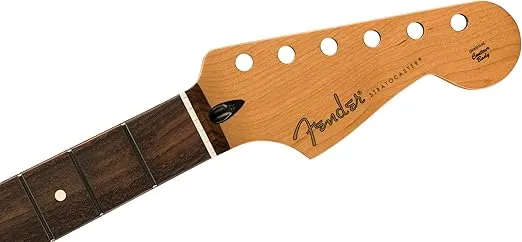 Fender Stratocaster Guitar Neck, Satin Roasted Maple, 22 Jumbo Frets, Flat Oval Shape Electric Guitar Neck, Rosewood Fingerboard