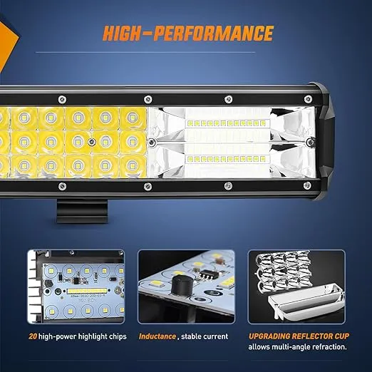 Nilight - 18007C-A 37Inch Triple Row Led Light Bar 468W Flood Spot Combo 46800LM Driving Lights Boat Led Off-Road Lights for Trucks