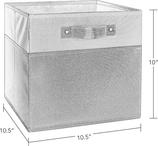 RiverRidge Kids storage bins - 10.5 Cube Storage Organizer with Handles – Olive Two-Tone closet organizers and storage for Toys, Shoes & More - Fits Cabinets