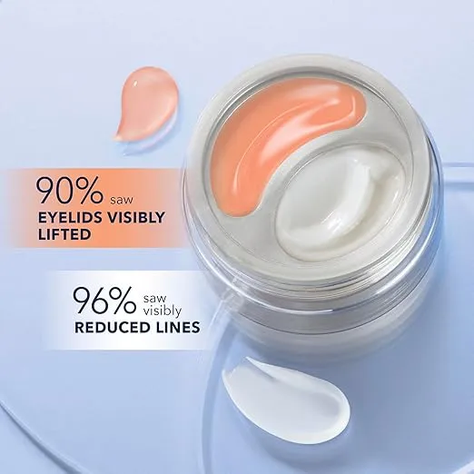RoC Derm Correxion Dual Eye Cream with Advanced Retinol + Peptides for Puffy Eyes and Dark Circles, Stocking Stuffers for Men & Women, (.68 oz) with Retinol Eye Cream Packette