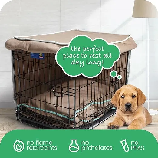 Wild Horses 30-inch Dog Crate Cover, Molly Mutt Medium Kennel Cover Measures 30” x 21” x 24”, Two Panel Doors Roll Up, Made from Machine-Washable 100% Cotton that is Durable, Breathable & Pre-shrunk