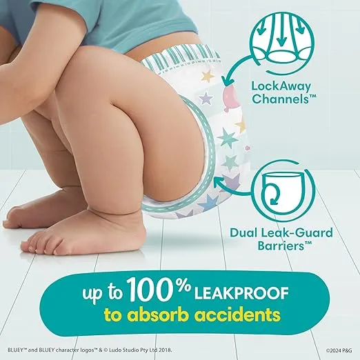 Pampers Easy Ups Boys & Girls Bluey Potty Training Pants - Size 4T-5T, 100 Count, Training Underwear (Packaging May Vary)