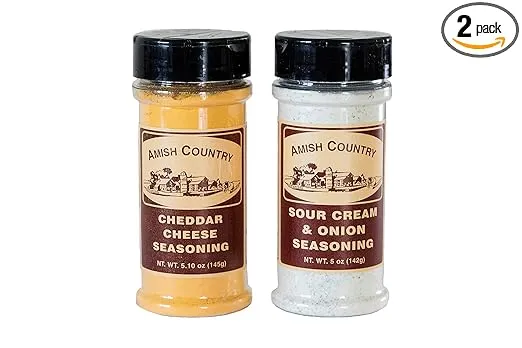 Amish Country Popcorn | Seasoning Variety Pack | Sour Cream and Onion & Cheddar Cheese Popcorn Topping | 2 Pack Flavor Variety Bundle | Old Fashioned, Non-GMO and Gluten Free