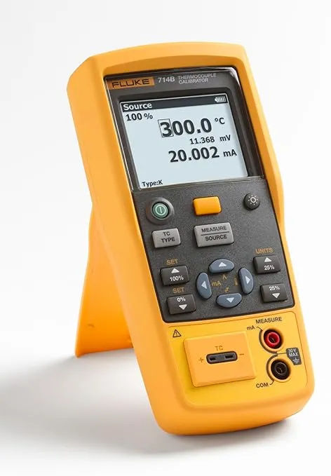 Fluke 714B Thermocouple Calibrator, Yellow/Brown/Black/Red