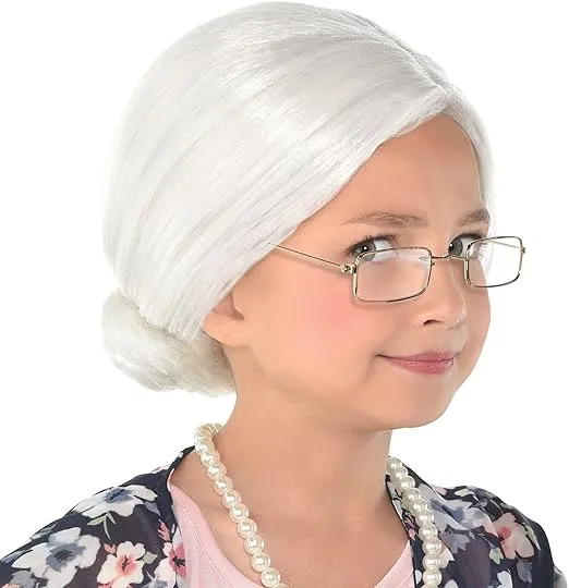 Amscan Costumes USA 100th Day of School Grandma Wig