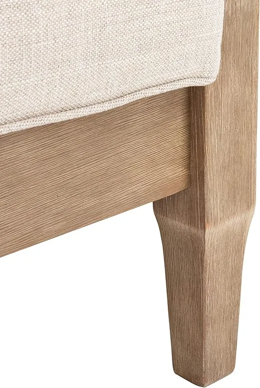 SAFAVIEH Couture Patio Martinique Natural and White Wood Outdoor Arm Chair