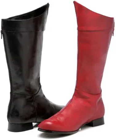 Ellie Men's 121-Shazam Superhero Boots - Costume Shoes, Black Patent, Large