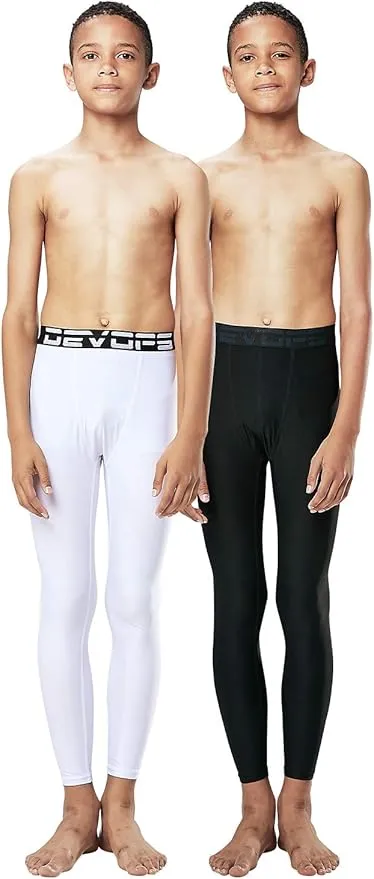 DEVOPS Boys 2~3 Pack UPF 50+ Compression Tights Sport Leggings & Shirt