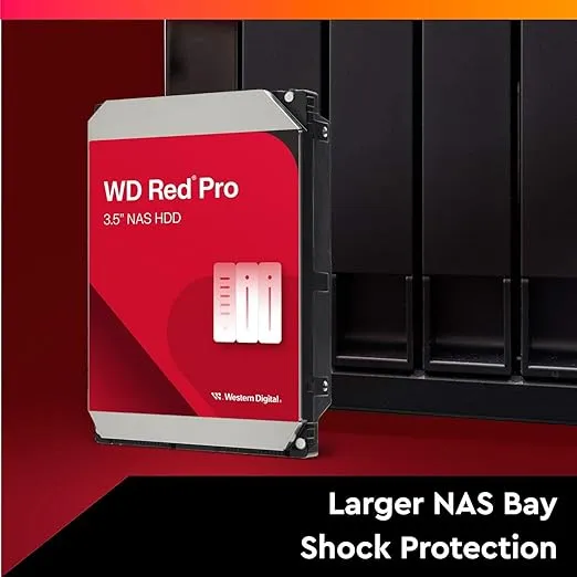 Western Digital 10TB WD Red Pro NAS Internal Hard Drive HDD - 7200 RPM, SATA 6 Gb/s, CMR, 256 MB Cache, 3.5" - WD102KFBX