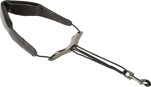 Pro Tec LC310M 22-Inch Leather - Less-Stress Saxophone Neck Strap with Metal Snap, Black