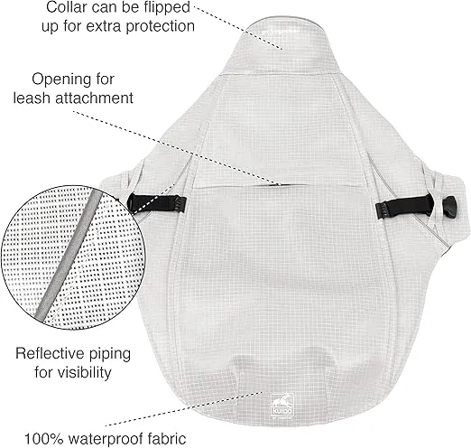 Kurgo Halifax Rain Shell, Dog Raincoat, Waterproof Rain Jacket for Dogs, Pet Poncho, Reflective, Leash Opening, Quick Release Buckles (Slicker Yellow, X-Large)