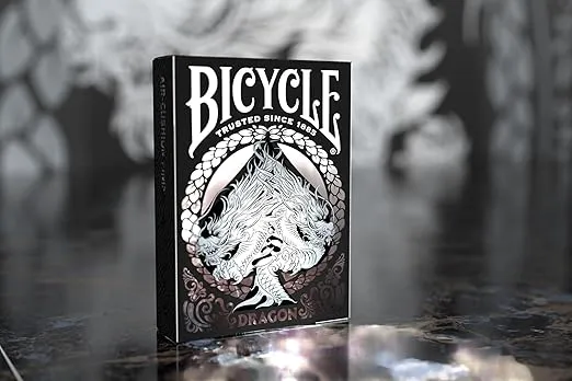 Bicycle Black Dragon Silver Foil Premium Playing Cards, 1 Deck