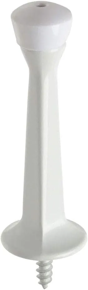Liberty Premium Door Stop Metal Solid Rigid Door Stopper Brushed 3" (Solid White, 1 Pack)
