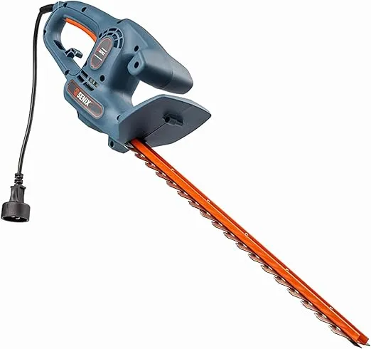 SENIX HTE3.8-L 120V 3.8 Amp 21-Inch Corded Electric Hedge Trimmer, Garden Tool to Trim Shrubs, Bushes, and More, Double Sided Dual Action Blades, 3/4" Cutting Capacity, Includes Blade Cover