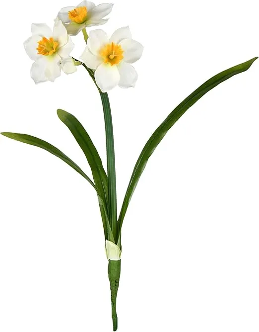 Vickerman 13‘’ Artificial Cream Narcissus Spray. Includes 3 Sprays per Pack.