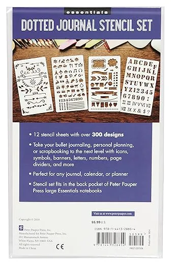 Dotted Journal Stencil Set (Over 300 designs that are great for bullet journaling, planners, and notebooks)