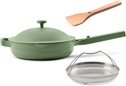 Our Place 10.5-Inch Ceramic Nonstick Skillet Pan, Toxin-Free with Stainless Steel Handle, Oven Safe - Sage